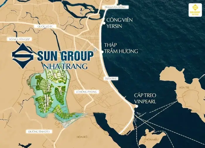 vị trí dự án sun group nha trang