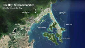 Bản đồ quy hoạch Sun Nha Trang tại Vân Phong Bay với sáu cộng đồng và khu đô thị