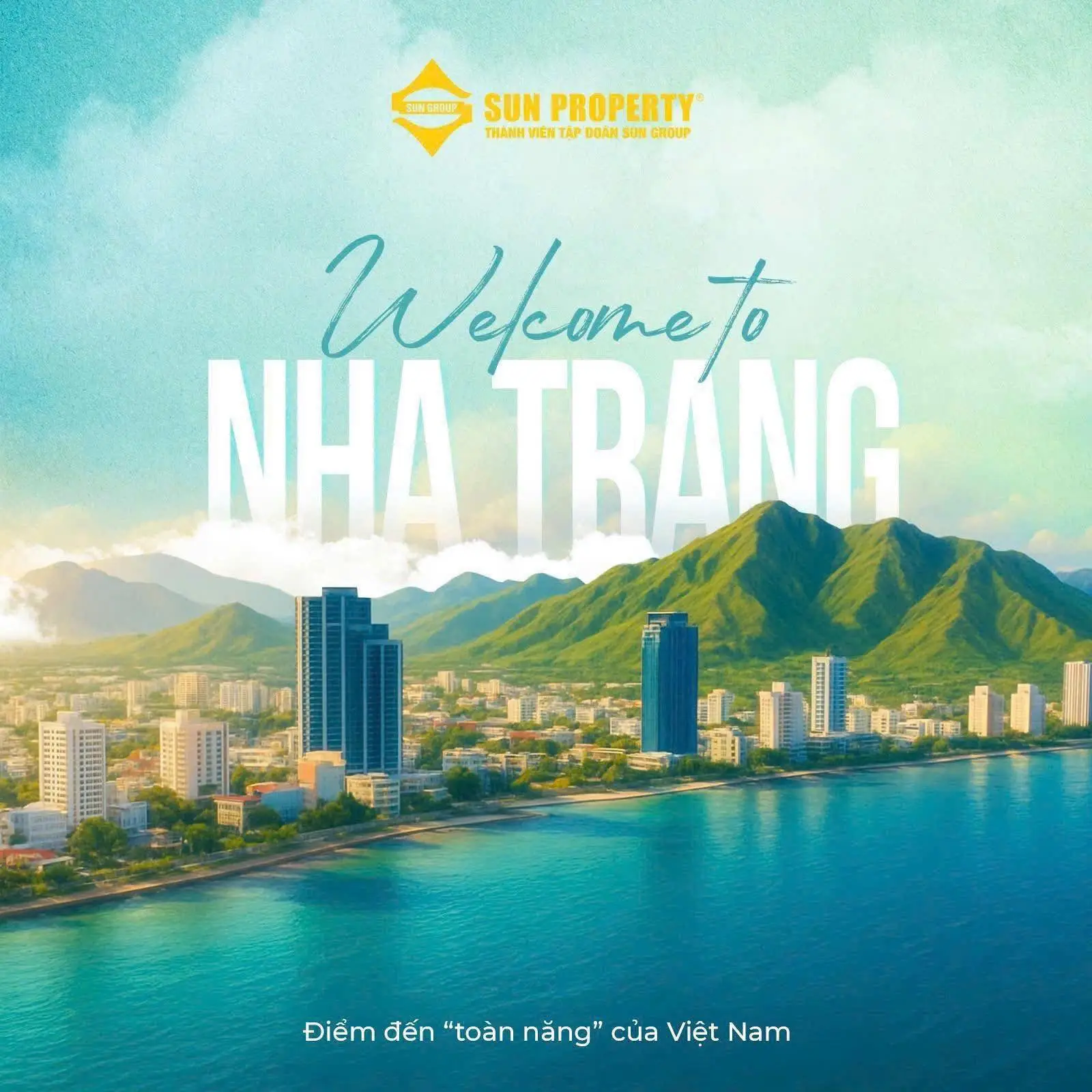 Hình ảnh tổng thể khu dự án Sun Group Nha Trang nhìn từ trên cao