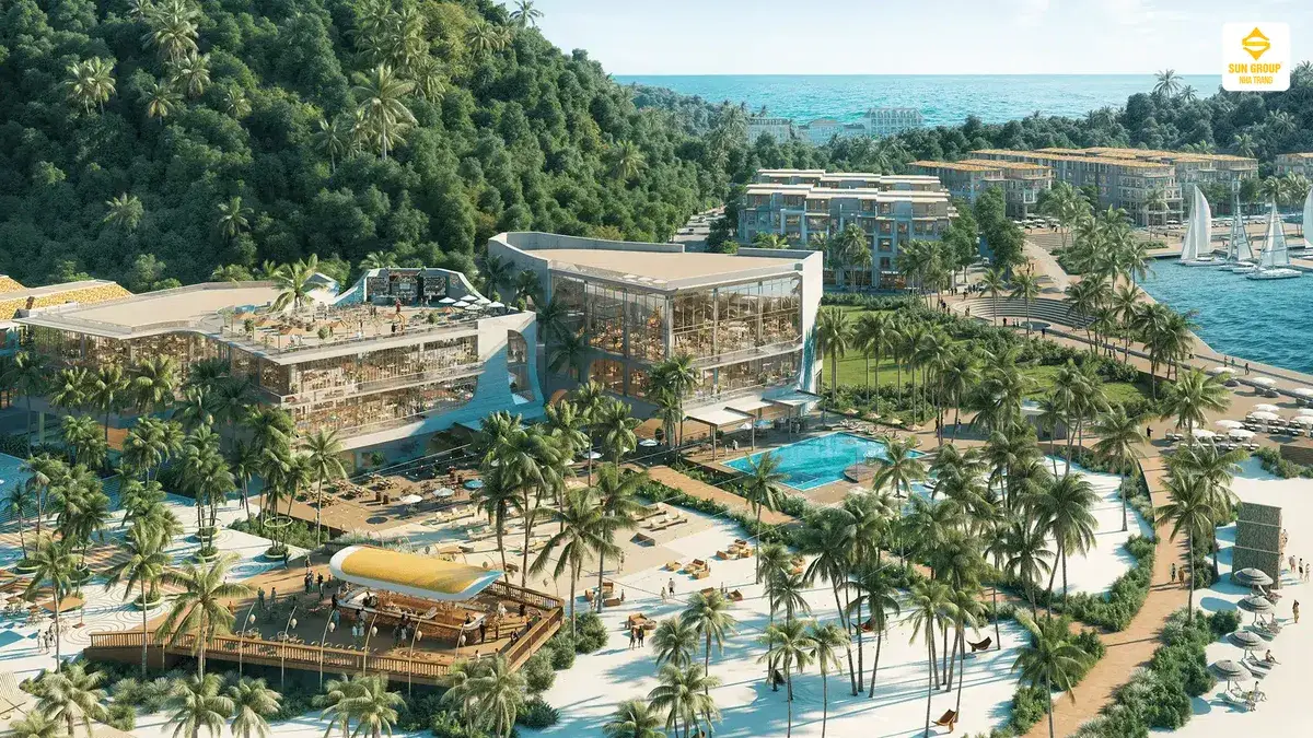 Khu biệt thự Sun Group Nha Trang đang hoàn thiện mặt ngoài