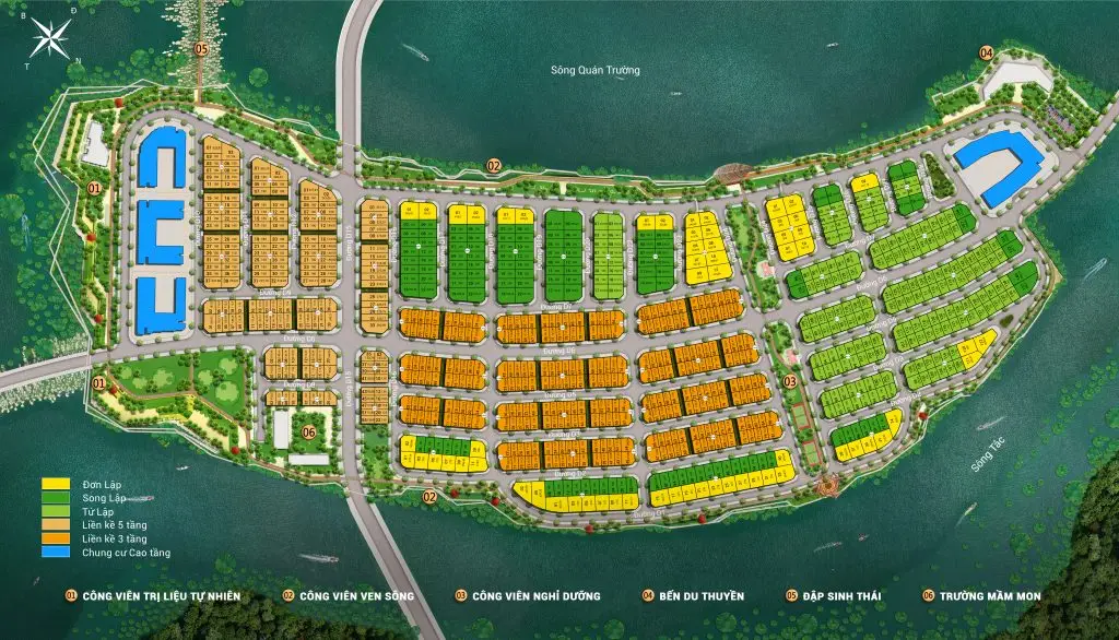 Tiện ích công viên và bờ sông độc đáo tại dự án Sun Group Nha Trang